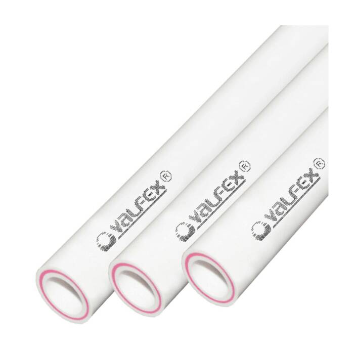 Труба PP-R бел арм стекл Дн25х4,2 Ру25 SDR6 90С 4м VALFEX 10106025 ...